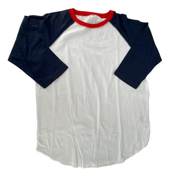 LAT Fine Jersey Raglan Style 3/4 Sleeve Baseball Crew Neck T-Shirt Top Youth Med - Picture 1 of 9